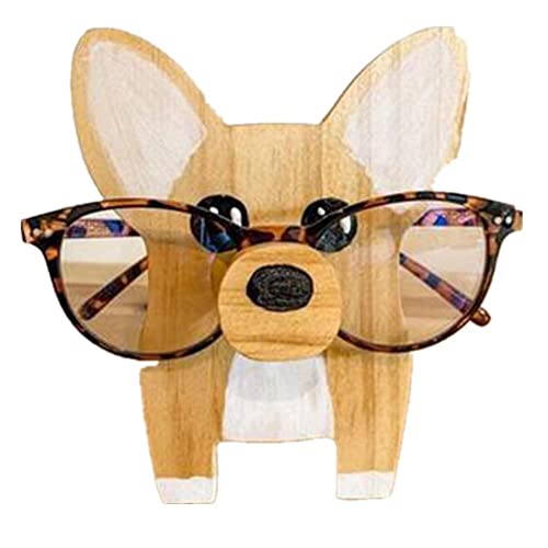 WAITLOVER Corgi Brillenständer für Hunde, handgefertigt, aus Holz, niedliches Haustier-Bildschirm, N1HF Brillen-Ornamente von WAITLOVER