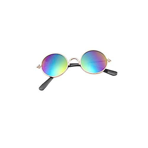 WAITLOVER Sonnenbrille für Hunde, Katzen, Haustier, Vintage-Stil, rund, reflektierend, für kleine Hunde von WAITLOVER