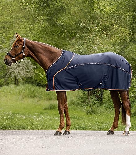 WALDHAUSEN Cooler Fliegen-Sommerdecke, Nachtblau/orange, 135 cm von WALDHAUSEN