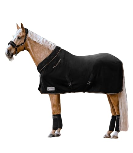 WALDHAUSEN Fleecedecke modern rosé, schwarz/Gold, 155cm von WALDHAUSEN