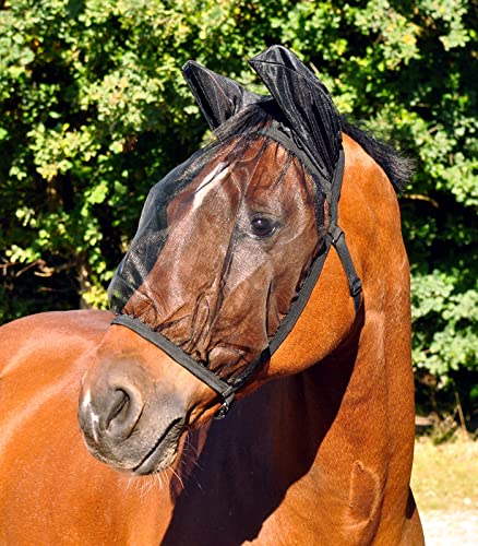 Waldhausen Fliegenmaske Basic, mit Ohren, schwarz, Pony von WALDHAUSEN