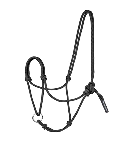 WALDHAUSEN Knotenhalfter mit beweglichem Ring, schwarz, VB von WALDHAUSEN