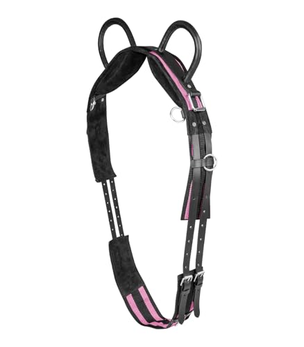 WALDHAUSEN Longiergurt mit 2 Handgriffen Synthetik, Pony, schwarz/rosarot von WALDHAUSEN