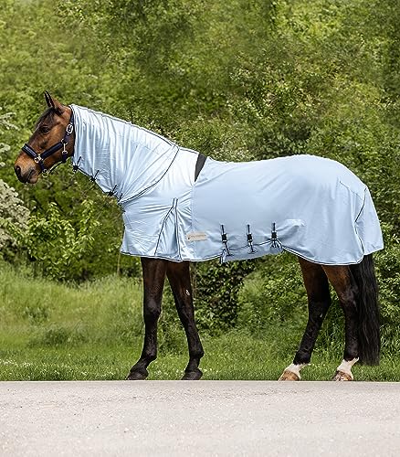 WALDHAUSEN Protect Ekzemer-Fliegendecke, hellblau/Nachtblau, 135 cm von WALDHAUSEN