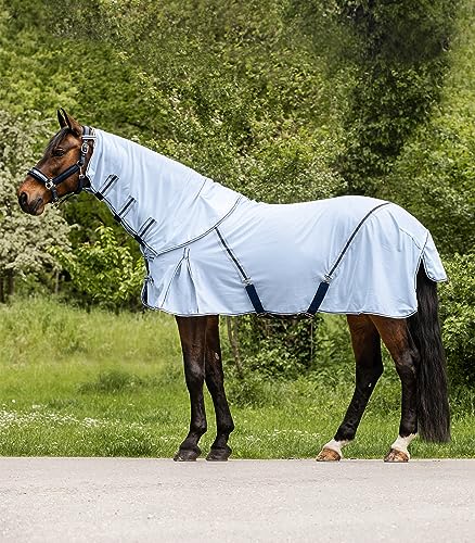 WALDHAUSEN Protect Fliegendecke mit abnehmbarem Halsteil, hellblau/Nachtblau, 115 cm von WALDHAUSEN