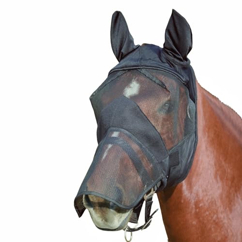 Waldhausen Fliegenmaske Premium mit Ohren-und Nasenschutz, schwarz, Pony von WALDHAUSEN