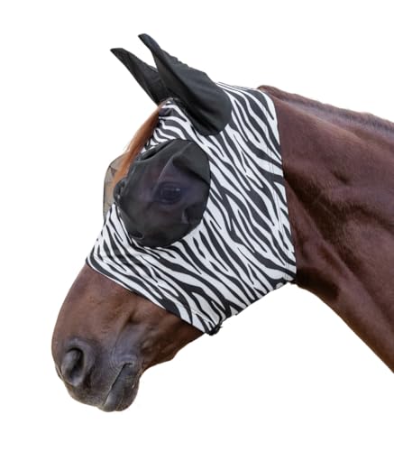 Waldhausen Fliegenmaske Puck Zebra, schwarz/weiß, VB von WALDHAUSEN