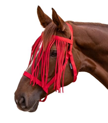 Waldhausen Weidehalfter mit Fliegenfransen rot, Pony von WALDHAUSEN