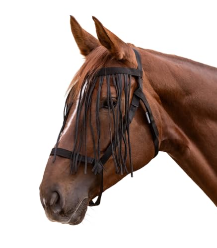 Waldhausen Weidehalfter mit Fliegenfransen schwarz, Pony von WALDHAUSEN