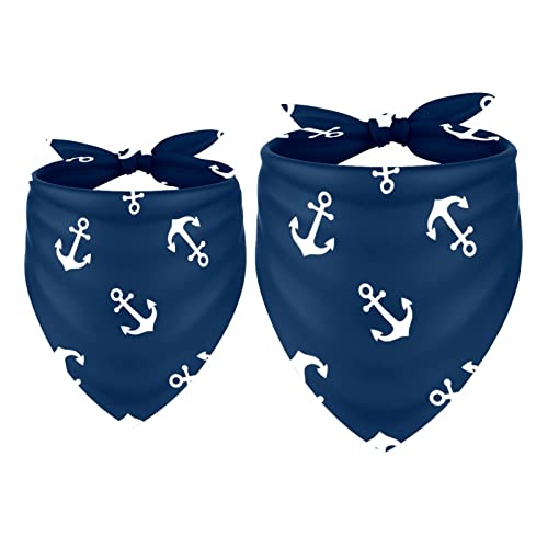 2 Stück Hundehalstuch Ocean Anker Marineblau Mädchen Junge Lätzchen Hundeschal Halstuch Zubehör für kleine, mittelgroße und große Hunde Welpen Katze Haustier 2 Stück Hundehalstuch Ocean Anker Marineblau Mädchen Junge Lätzchen Hundeschal Halstuch Zubehör für kleine, mittelgroße und große Hunde Welpen Katze Haustier von WALLDOR