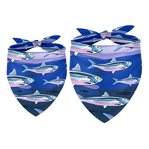 2 Stück Hundehalstuch Sardine Kolonie Fische Muster Mädchen Junge Lätzchen Hundeschal Halstuch Zubehör für kleine, mittelgroße und große Hunde Welpen Katze Haustier 2 Stück Hundehalstuch Sardine Kolonie Fische Muster Mädchen Junge Lätzchen Hundeschal Halstuch Zubehör für kleine, mittelgroße und große Hunde Welpen Katze Haustier von WALLDOR