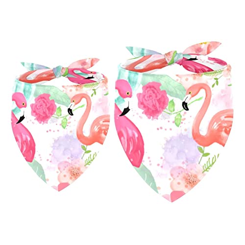 Hunde-Halstuch, Flamingo, Rose, Mädchen, Jungen, Hundeschal, Zubehör für kleine, mittelgroße und große Hunde, Welpen, Katzen, Haustier, 2 Stück Hunde-Halstuch, Flamingo, Rose, Mädchen, Jungen, Hundeschal, Zubehör für kleine, mittelgroße und große Hunde, Welpen, Katzen, Haustier, 2 Stück von WALLDOR