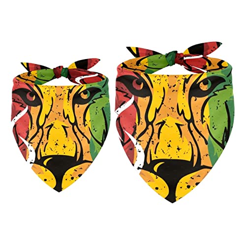 Hunde-Halstuch, Löwen, Rasta, Mädchen, Jungen, Hundeschal, Zubehör für kleine, mittelgroße und große Hunde, Welpen, Katzen, Haustier, 2 Stück Hunde-Halstuch, Löwen, Rasta, Mädchen, Jungen, Hundeschal, Zubehör für kleine, mittelgroße und große Hunde, Welpen, Katzen, Haustier, 2 Stück von WALLDOR