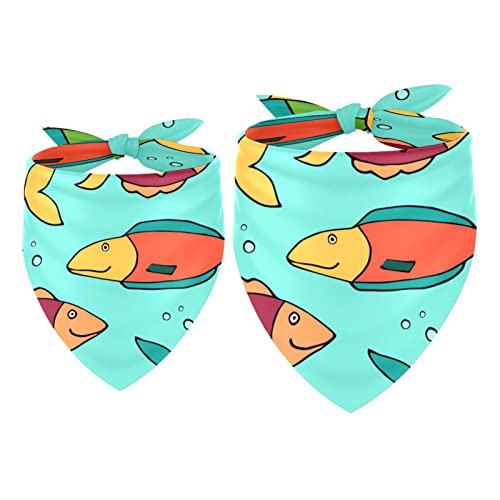 Hundehalstuch, Fischblau, für Mädchen, Jungen, Halstuch, Zubehör für kleine, mittelgroße und große Hunde, Welpen, Katzen, Haustiere, 2 Stück Hundehalstuch, Fischblau, für Mädchen, Jungen, Halstuch, Zubehör für kleine, mittelgroße und große Hunde, Welpen, Katzen, Haustiere, 2 Stück von WALLDOR