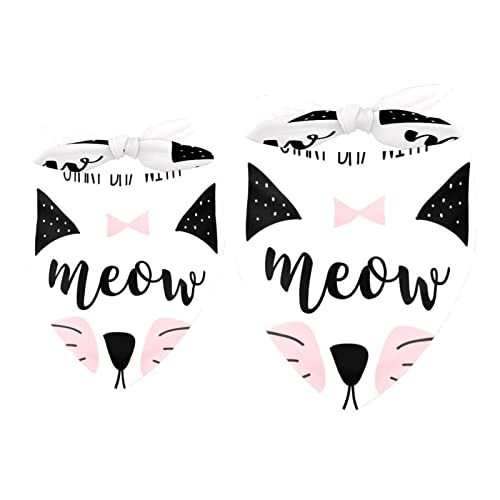 Hundehalstuch, Motiv: Meow Amile Katze, Hintergrund, Mädchen, Jungen, Lätzchen, Hundeschal, Halstuch, Zubehör für kleine, mittelgroße und große Hunde, Welpen, Katzen, Haustiere, 2 Stück Hundehalstuch, Motiv: Meow Amile Katze, Hintergrund, Mädchen, Jungen, Lätzchen, Hundeschal, Halstuch, Zubehör für kleine, mittelgroße und große Hunde, Welpen, Katzen, Haustiere, 2 Stück von WALLDOR