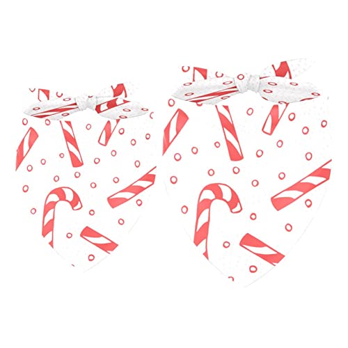 Hundehalstuch, Rot, Zuckerstangen-Muster, für Mädchen, Jungen, Lätzchen, Hundeschal, Halstuch, Zubehör für kleine, mittelgroße und große Hunde, Welpen, Katzen, Haustiere, 2 Stück Hundehalstuch, Rot, Zuckerstangen-Muster, für Mädchen, Jungen, Lätzchen, Hundeschal, Halstuch, Zubehör für kleine, mittelgroße und große Hunde, Welpen, Katzen, Haustiere, 2 Stück von WALLDOR