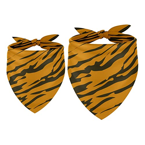 Hundehalstuch, Tigerstreifenmuster, Hintergrund, für Mädchen und Jungen, Halstuch, Zubehör für kleine, mittelgroße und große Hunde, Welpen, Katzen, Haustiere, 2 Stück Hundehalstuch, Tigerstreifenmuster, Hintergrund, für Mädchen und Jungen, Halstuch, Zubehör für kleine, mittelgroße und große Hunde, Welpen, Katzen, Haustiere, 2 Stück von WALLDOR
