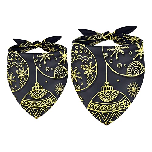Hundehalstuch, goldfarbene Ornamente, Lätzchen, Halstuch, Zubehör für kleine, mittelgroße und große Hunde, Welpen, Katzen, Haustiere, 2 Stück Hundehalstuch, goldfarbene Ornamente, Lätzchen, Halstuch, Zubehör für kleine, mittelgroße und große Hunde, Welpen, Katzen, Haustiere, 2 Stück von WALLDOR