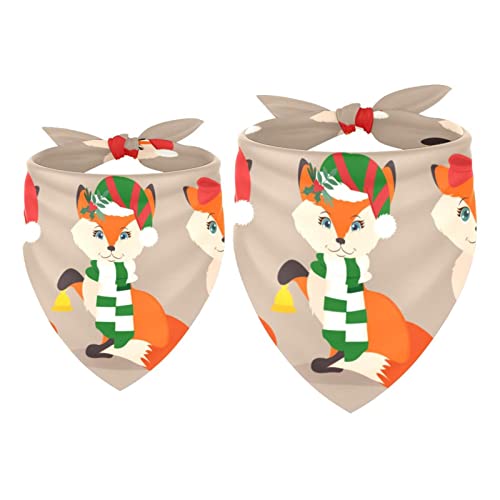 Hundehalstuch, niedlich, Weihnachten, festliche Füchse, Mädchen, Jungen, Lätzchen, Hundeschal, Halstuch, Zubehör für kleine, mittelgroße und große Hunde, Welpen, Katzen, Haustiere, 2 Stück Hundehalstuch, niedlich, Weihnachten, festliche Füchse, Mädchen, Jungen, Lätzchen, Hundeschal, Halstuch, Zubehör für kleine, mittelgroße und große Hunde, Welpen, Katzen, Haustiere, 2 Stück von WALLDOR