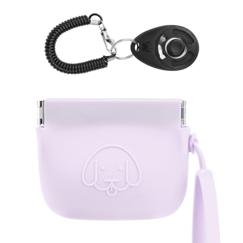 WALLFID Silikon-Leckerli-Tasche für Hunde, automatischer Verschluss, mit Clicker für Haustier-Training, Wandertasche für Hund und Katze, Taschenformat, leicht zu reinigen, geruchlos WALLFID Silikon-Leckerli-Tasche für Hunde, automatischer Verschluss, mit Clicker für Haustier-Training, Wandertasche für Hund und Katze, Taschenformat, leicht zu reinigen, geruchlos von WALLFID