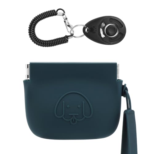 WALLFID Silikon-Leckerli-Beutel, kleine Tasche, automatischer Verschluss, mit Klicker für Haustiertraining, Walking-Tasche für Hund und Katze, Taschengröße, leicht zu reinigen, geruchlos, Reisetasche WALLFID Silikon-Leckerli-Beutel, kleine Tasche, automatischer Verschluss, mit Klicker für Haustiertraining, Walking-Tasche für Hund und Katze, Taschengröße, leicht zu reinigen, geruchlos, Reisetasche von WALLFID