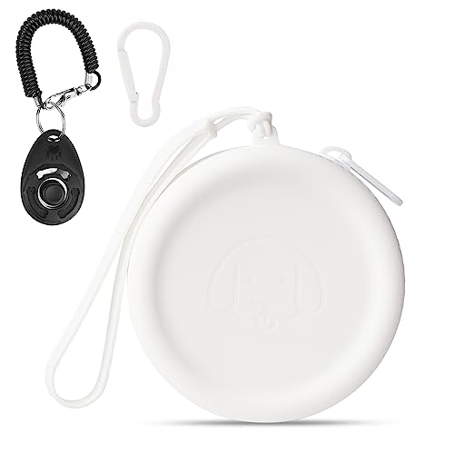 WALLFID Silikon-Leckerli-Beutel, kleine Tasche, mit Haustier-Trainingsklicker, Walking-Tasche für Hund und Katze, Taschengröße, leicht zu reinigen, geruchlos, Reißverschluss-Design, WALLFID Silikon-Leckerli-Beutel, kleine Tasche, mit Haustier-Trainingsklicker, Walking-Tasche für Hund und Katze, Taschengröße, leicht zu reinigen, geruchlos, Reißverschluss-Design, von WALLFID