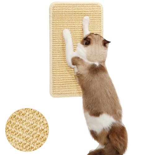 WAMFLUY Kratzmatte zur Wandmontage, 35,6 x 20,3 cm, natürliches Sisal, vertikales Kratzbrett mit Klettbändern, schützt Wand, Couch, Teppich, Möbel WAMFLUY Kratzmatte zur Wandmontage, 35,6 x 20,3 cm, natürliches Sisal, vertikales Kratzbrett mit Klettbändern, schützt Wand, Couch, Teppich, Möbel von WAMFLUY