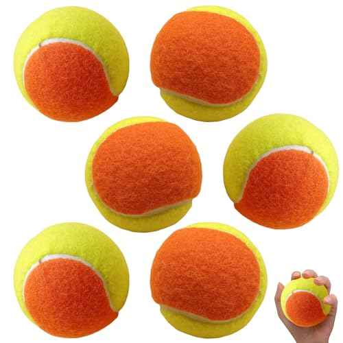 WANDGU 6er Set Tennisbälle: Tennisbälle Hund & Fortgeschrittene Trainings-Tennisbälle aus Polyester mit Netztasche für Hunde-Agility, Profi-Training und Sandplatz-Einsatz, Unzerstörbar von WANDGU
