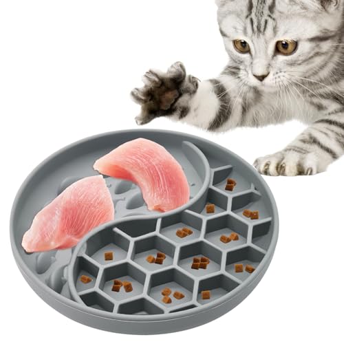 WANDGU Anti Schling Napf Hund für Hunde und Katzen: Slow Feeder Hund Ø 20 cm, Schleckmatte Hund Premium Silikon für Kleine bis Mittel Große Hunde, Nassfutter und Trockenfutter, Essen Verlangsamen von WANDGU