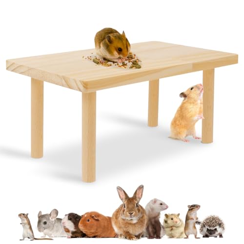 WANDGU Hamster Plattform aus Holz: Hamsterplattform Kletterspielzeug, Hamster Zubehör für Den Käfig, Hamster Plattform für Hamster, Gerbils, Mäuse - 24 x 12 x 14 cm von WANDGU