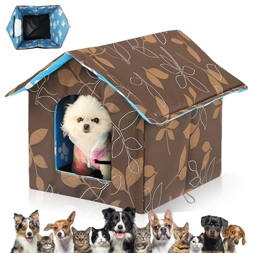 WANDGU Katzenhaus für den Außenbereich, winterfest: 36 x 26 x 14 cm, für draußen, für Katzen, faltbar, waschbar, strapazierfähig, faltbar, tragbar, für Wildkatzen von WANDGU