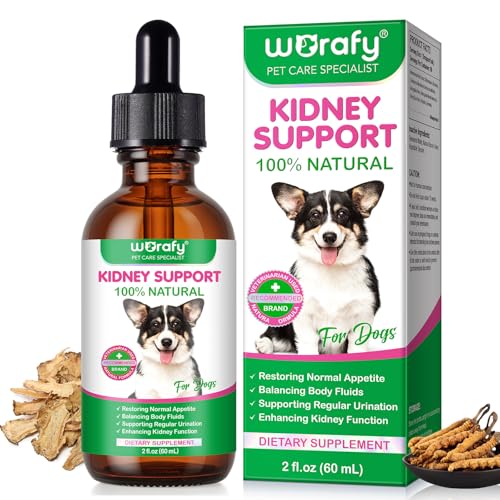 Dog Kidney Support Drops, 100% natürliche Harnwegsbehandlung für Hunde 60ml, unterstützt die Nierenfunktion und HWI Pflege Hund, Stärkung des Immunsystems von WANFAER