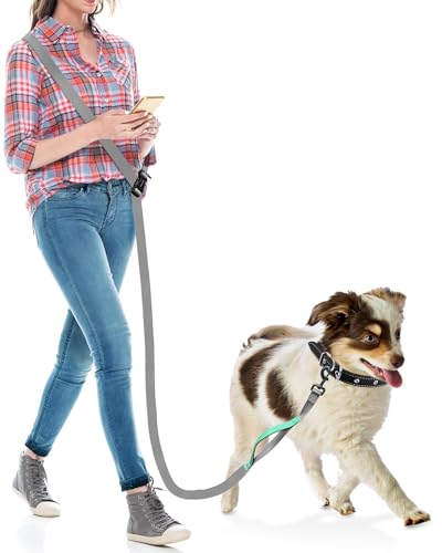 WANFIRE Freihandleinen Hundeleine für Große Mittelgroße Hunde, Fahrradleine Schleppleine Umhängeleine Joggingleine Hunde Zum Gehen Joggen Laufen Training Dog Leash (1.5-2.7m) von WANFIRE