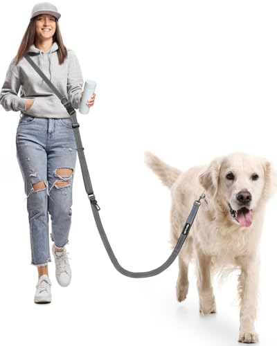 WANFIRE Freihandleinen Hundeleine für Große Mittelgroße Hunde, Fahrradleine Schleppleine Umhängeleine Joggingleine Hunde mit Autositz Sicherheitsschnalle Zum Gehen Joggen Laufen Dog Leash (1.8-2.9m) von WANFIRE