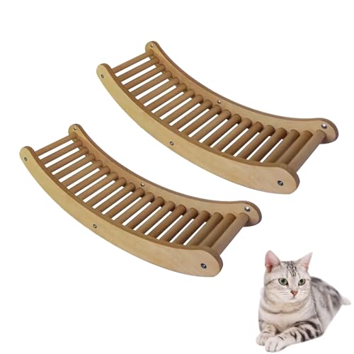 WANGJIANPENGPL 2 Stück Katzen Wand Klettern aus Holz, Katzenleiter, für Katzen im Innen und Außenbereich, Papageien und Kleine Haustiere von WANGJIANPENGPL
