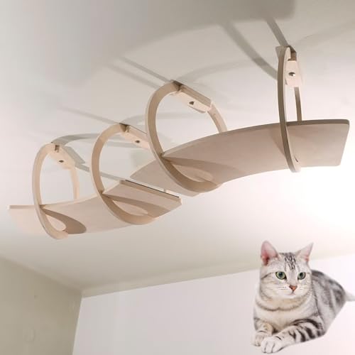 WANGJIANPENGPL Katzen Kletterwand aus Holz, Katzenmöbel Wand, Himmelskorridor, DIY-Freiheitsmontage, 2 Stück von WANGJIANPENGPL