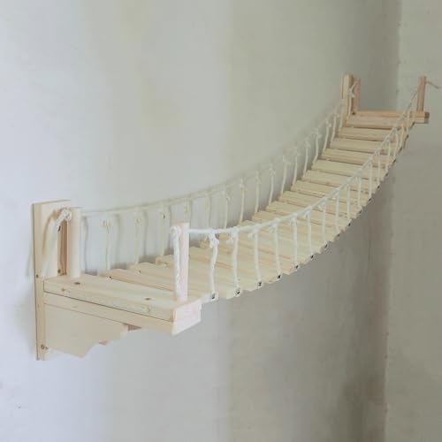 WANGJIANPENGPL Katzen Kletterwand aus Holz, Katzenmöbel Wand, Länge 100cm, 120cm, 140cm, zum Klettern, Sitzen, Beschäftigen(120cm/47in) von WANGJIANPENGPL