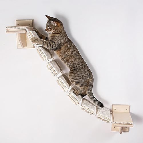 WANGJIANPENGPL Katzenleiter, Kletterwand Katzen, Multifunktionale Kletterstufe mit Sisalseil, DIY Freiheitsmontage von WANGJIANPENGPL