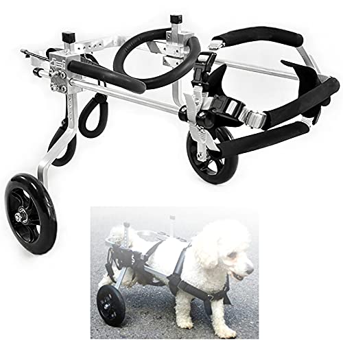 WANGPP Verstellbarer Hunderollstuhl Mit 2 Rädern,Tierlaufräder,Hinterbeinrehabilitation,gelähmte Hilfsunterstützung Für Behinderte Hunde,einfache Montage. von WANGPP