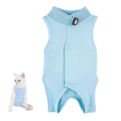 Katzenbody nach OP Hund Kastration Hündin,Katzen Body für Katzen Operation,Medical Pet Shirt Katze,Katzenbekleidung (Blau) von WANTUSHUI