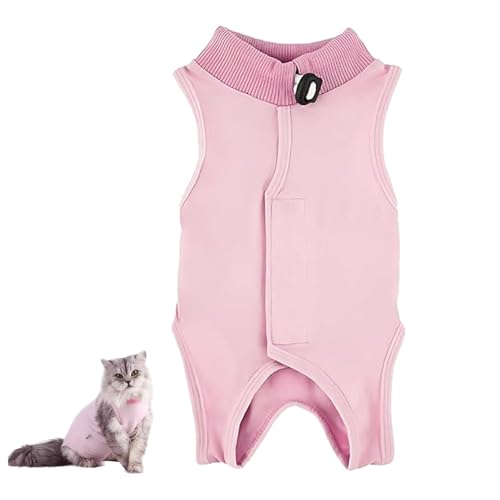 Katzenbody nach OP Kastration Katze,Hundebody nach OP Hündin,Hundebody nach Kastration Rüde,Medical Pet Shirt Katze,Katzenbekleidung (Rosa) von WANTUSHUI