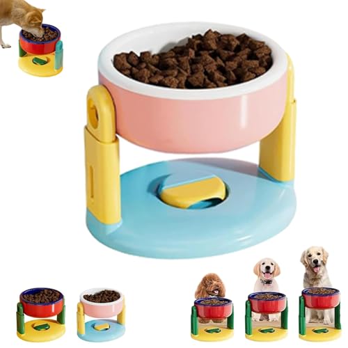 Liftable Suction Cup Pet Bowl, Adjustable Height Food and Water Dish for Cat Dog, Easy Clean Durable Design Feeder, Cat Food Cup Pet Bowl, Non Slip Elevated Dog Bowl (pink) von WANWEN