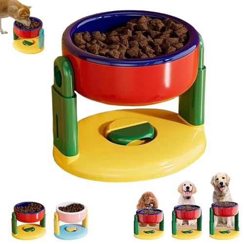 Liftable Suction Cup Pet Bowl, Adjustable Height Food and Water Dish for Cat Dog, Easy Clean Durable Design Feeder, Cat Food Cup Pet Bowl, Non Slip Elevated Dog Bowl (red) von WANWEN