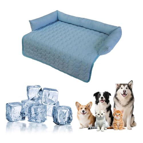 WANWEN Kühlmatte für Hunde, Kühlendes Sofabett, Haustiermatte, kühlmatte, Vier Jahreszeiten Universal KüHlpad Aus Eisseide füR Katzen und Hunde Aller GrößEn (90 * 90CM) von WANWEN