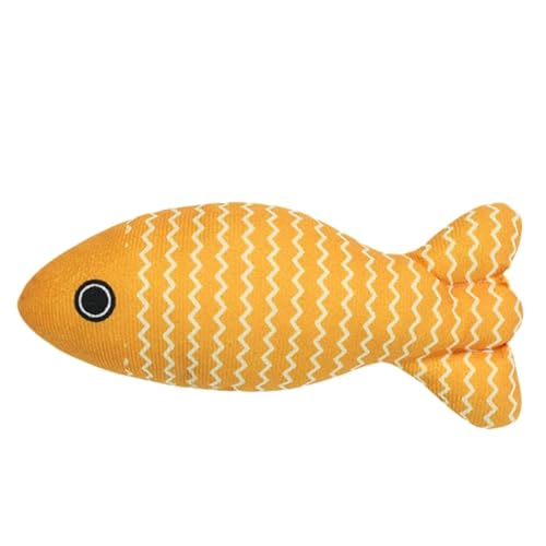 WANYI 2 Stück Katzenminzen Spielzeug Fisch Katzenspielzeug Katzen Spielzeug mit Katzenminze Zähne Reinigung Dental Katzenspielzeug Simulation Fisch Cat Toys für Katze und Kitten（Gelb） von WANYI