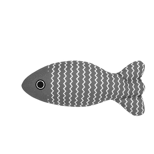 WANYI 2 Stück Katzenminzen Spielzeug Fisch Katzenspielzeug Katzen Spielzeug mit Katzenminze Zähne Reinigung Dental Katzenspielzeug Simulation Fisch Cat Toys für Katze und Kitten（Grau） von WANYI