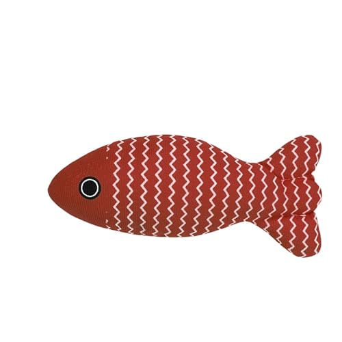 WANYI 6 Stück Katzenminzen Spielzeug Fisch Katzenspielzeug Katzen Spielzeug mit Katzenminze Zähne Reinigung Dental Katzenspielzeug Simulation Fisch Cat Toys für Katze und Kitten（Weinrot） von WANYI