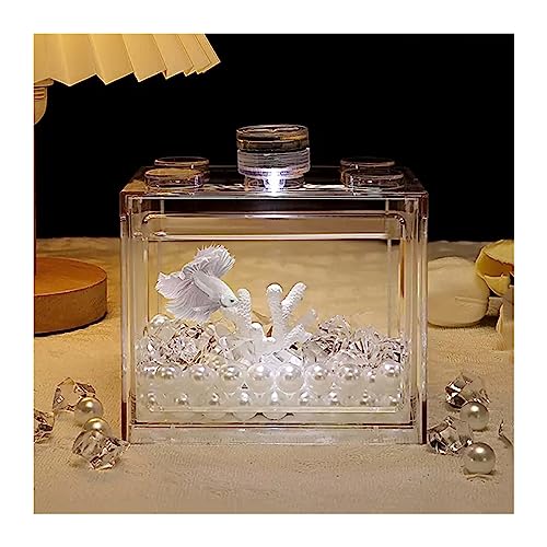 Aquarium Aquarium Klein Geeignet for die Fischzucht Acryl Anti-Fall Transparent Aquarium Home Minimalistische Desktop-Ornamente Fischtank (Size : L) von WAOCEO