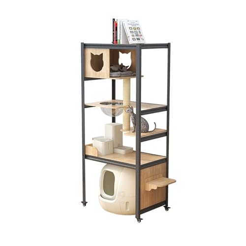 Katze-Hundehaus Großer Katzenkletterschrank, mehrstöckige Katzenvilla, Katzenkratzbrett for den Innenbereich, Katzenklettergerüst, Katzentoilette, integriertes Katzennest aus Holz Katzenkäfig Katze-Hundehaus Großer Katzenkletterschrank, mehrstöckige Katzenvilla, Katzenkratzbrett for den Innenbereich, Katzenklettergerüst, Katzentoilette, integriertes Katzennest aus Holz Katzenkäfig von WAOCEO