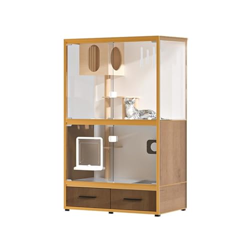Katzenhaus katzenvilla Katzenvilla aus Holz mit Katzentoilette, Toilette, integriertem Käfig, Katzenhaus for den Innenbereich, extra großer Katzenkäfig mit Freiraum Katzenhütte Katzenhaus katzenvilla Katzenvilla aus Holz mit Katzentoilette, Toilette, integriertem Käfig, Katzenhaus for den Innenbereich, extra großer Katzenkäfig mit Freiraum Katzenhütte von WAOCEO